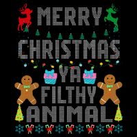 Merry Christmas Animal Filthy Ya Ugly Sweater PJs Matching Toddler T-Shirt