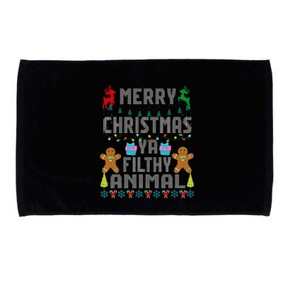 Merry Christmas Animal Filthy Ya Ugly Sweater PJs Matching Microfiber Hand Towel