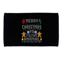 Merry Christmas Animal Filthy Ya Ugly Sweater PJs Matching Microfiber Hand Towel