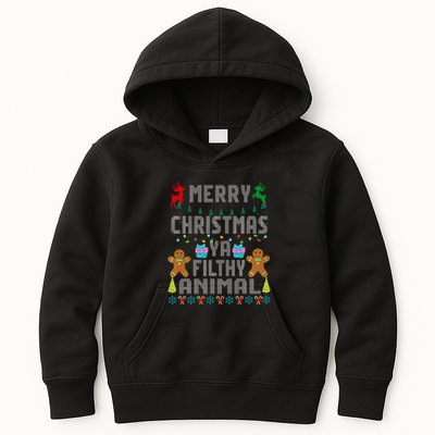 Merry Christmas Animal Filthy Ya Ugly Sweater PJs Matching Kids Hoodie