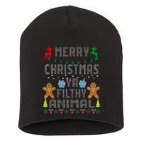 Merry Christmas Animal Filthy Ya Ugly Sweater PJs Matching Short Acrylic Beanie