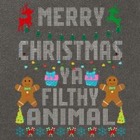 Merry Christmas Animal Filthy Ya Ugly Sweater PJs Matching Cotton Canvas Backpack