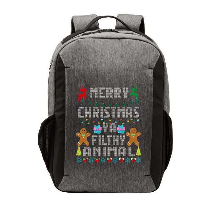 Merry Christmas Animal Filthy Ya Ugly Sweater PJs Matching Vector Backpack