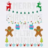 Merry Christmas Animal Filthy Ya Ugly Sweater PJs Matching Garment-Dyed Sweatshirt