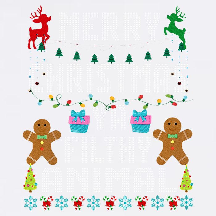 Merry Christmas Animal Filthy Ya Ugly Sweater PJs Matching Garment-Dyed Sweatshirt