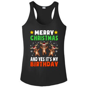 Merry Christmas And Yes ItS My Birthday Christmas Pajamas Gift Ladies PosiCharge Competitor Racerback Tank