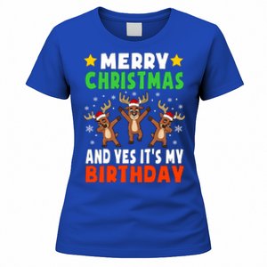 Merry Christmas And Yes ItS My Birthday Christmas Pajamas Gift Women's T-Shirt