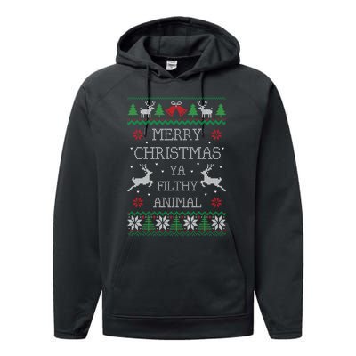 Merry Christmas Animal Filthy Ya Performance Fleece Hoodie