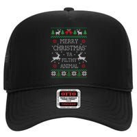 Merry Christmas Animal Filthy Ya High Crown Mesh Back Trucker Hat