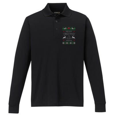 Merry Christmas Animal Filthy Ya Performance Long Sleeve Polo