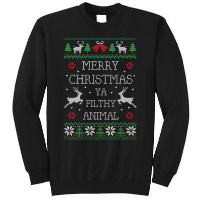 Merry Christmas Animal Filthy Ya Tall Sweatshirt