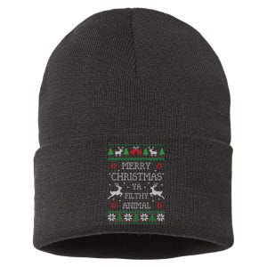 Merry Christmas Animal Filthy Ya Sustainable Knit Beanie