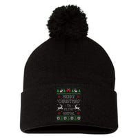 Merry Christmas Animal Filthy Ya Pom Pom 12in Knit Beanie