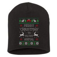 Merry Christmas Animal Filthy Ya Short Acrylic Beanie