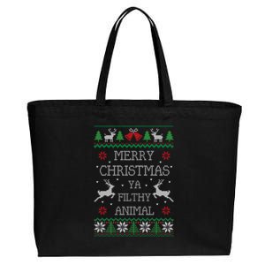 Merry Christmas Animal Filthy Ya Cotton Canvas Jumbo Tote