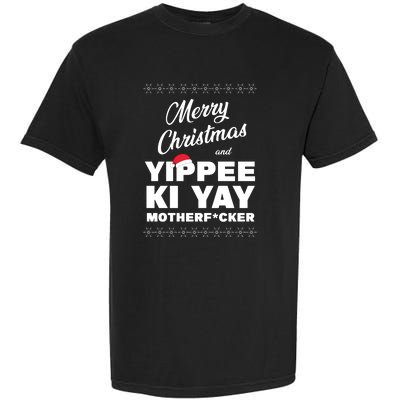 Merry Christmas And Yippee Ki Yay Funny Garment-Dyed Heavyweight T-Shirt