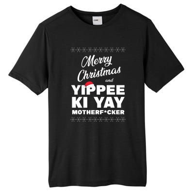 Merry Christmas And Yippee Ki Yay Funny Tall Fusion ChromaSoft Performance T-Shirt