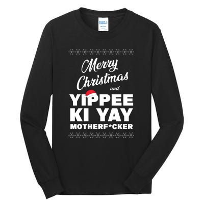 Merry Christmas And Yippee Ki Yay Funny Tall Long Sleeve T-Shirt