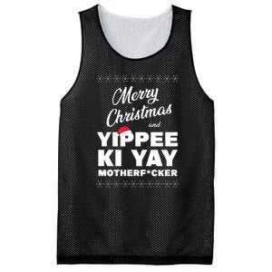 Merry Christmas And Yippee Ki Yay Funny Mesh Reversible Basketball Jersey Tank