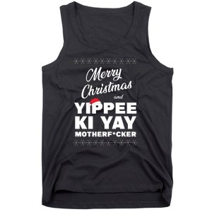 Merry Christmas And Yippee Ki Yay Funny Tank Top