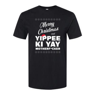 Merry Christmas And Yippee Ki Yay Funny Softstyle CVC T-Shirt