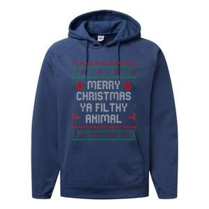 Merry Christmas Animal Filthy Ya Xmas Family Pajama Performance Fleece Hoodie