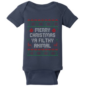 Merry Christmas Animal Filthy Ya Xmas Family Pajama Baby Bodysuit