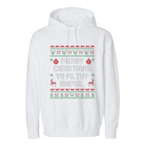 Merry Christmas Animal Filthy Ya Xmas Family Pajama Garment-Dyed Fleece Hoodie