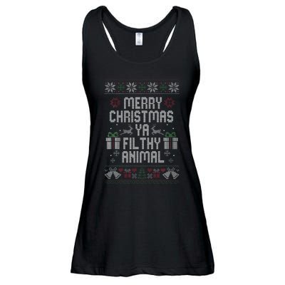 Merry Christmas Animal Filthy Ya Xmas Pajama Ladies Essential Flowy Tank