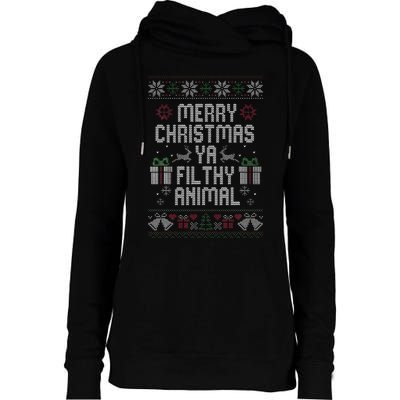 Merry Christmas Animal Filthy Ya Xmas Pajama Womens Funnel Neck Pullover Hood