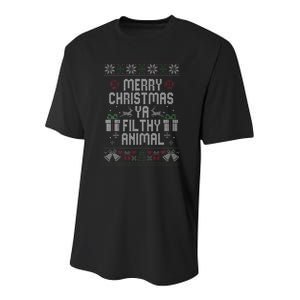 Merry Christmas Animal Filthy Ya Xmas Pajama Youth Performance Sprint T-Shirt