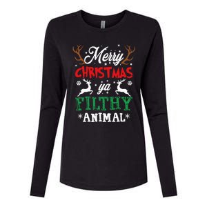 Merry Christmas Animal Filthy Ya Xmas Pajama Womens Cotton Relaxed Long Sleeve T-Shirt