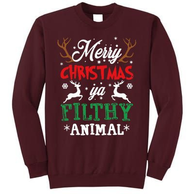 Merry Christmas Animal Filthy Ya Xmas Pajama Tall Sweatshirt