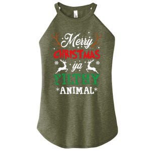 Merry Christmas Animal Filthy Ya Xmas Pajama Women's Perfect Tri Rocker Tank