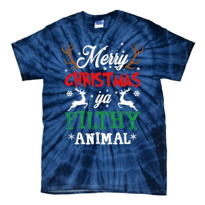 Merry Christmas Animal Filthy Ya Xmas Pajama Tie-Dye T-Shirt