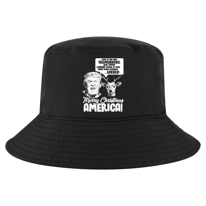Merry Christmas America Trump Reindeer Cool Comfort Performance Bucket Hat