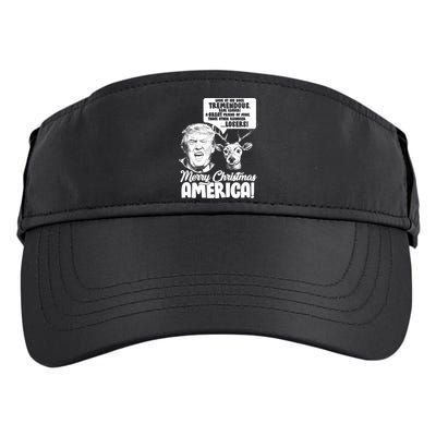 Merry Christmas America Trump Reindeer Adult Drive Performance Visor