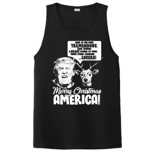 Merry Christmas America Trump Reindeer PosiCharge Competitor Tank