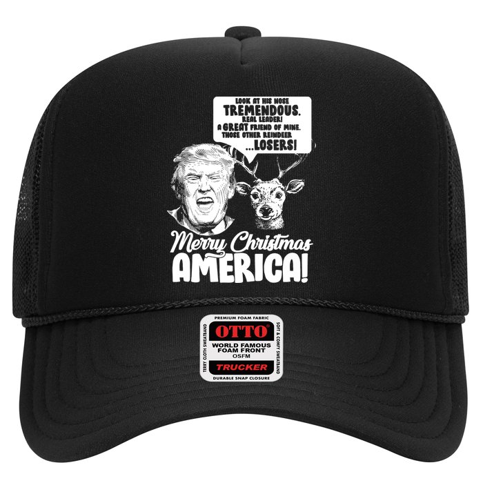 Merry Christmas America Trump Reindeer Trucker Hat
