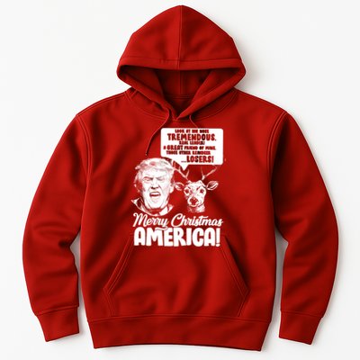 Merry Christmas America Trump Reindeer Hoodie