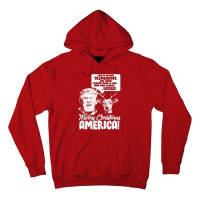 Merry Christmas America Trump Reindeer Hoodie