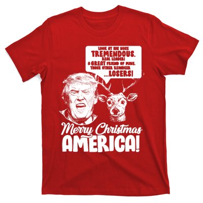 Merry Christmas America Trump Reindeer T-Shirt