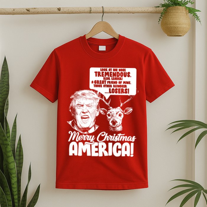 Merry Christmas America Trump Reindeer T-Shirt