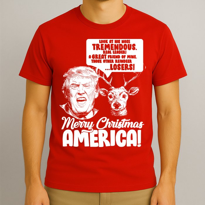 Merry Christmas America Trump Reindeer T-Shirt