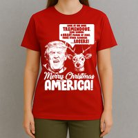 Merry Christmas America Trump Reindeer T-Shirt