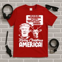 Merry Christmas America Trump Reindeer T-Shirt