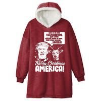 Merry Christmas America Trump Reindeer Hooded Wearable Blanket