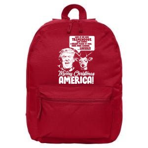 Merry Christmas America Trump Reindeer 16 in Basic Backpack