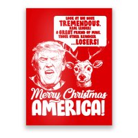 Merry Christmas America Trump Reindeer Poster