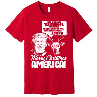 Merry Christmas America Trump Reindeer Premium T-Shirt